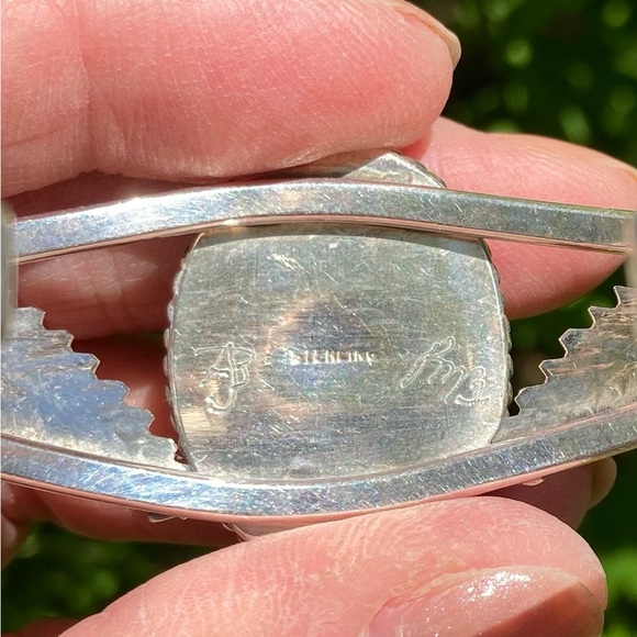 🌵Native American Sterling Silver cuff bracelet. Carnelian. Vintage - Picture 3 of 9